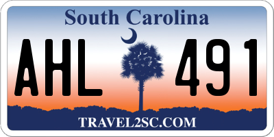 SC license plate AHL491