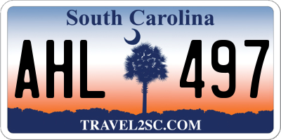 SC license plate AHL497