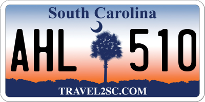 SC license plate AHL510