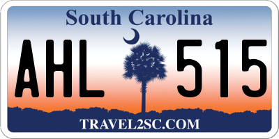 SC license plate AHL515