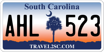 SC license plate AHL523