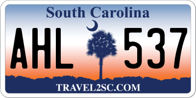 SC license plate AHL537