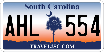 SC license plate AHL554