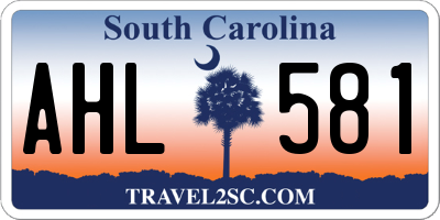 SC license plate AHL581