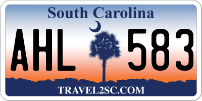 SC license plate AHL583