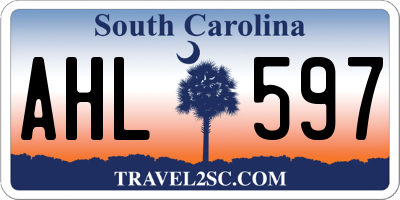 SC license plate AHL597