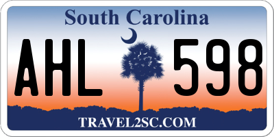 SC license plate AHL598