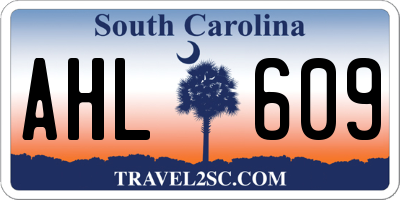 SC license plate AHL609