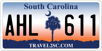 SC license plate AHL611