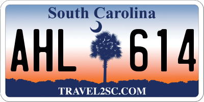 SC license plate AHL614