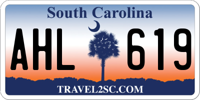 SC license plate AHL619