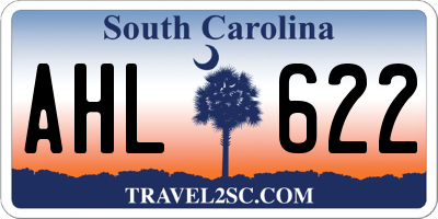 SC license plate AHL622