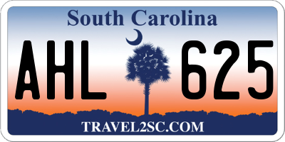 SC license plate AHL625