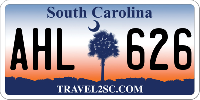 SC license plate AHL626