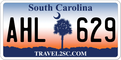 SC license plate AHL629