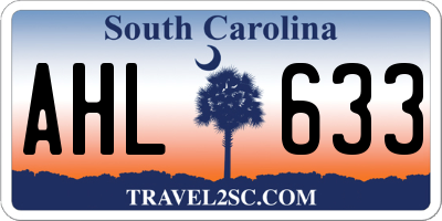 SC license plate AHL633