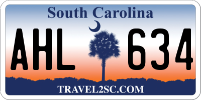 SC license plate AHL634