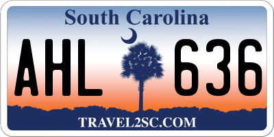 SC license plate AHL636