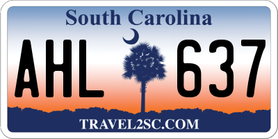 SC license plate AHL637