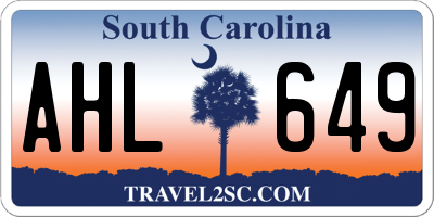 SC license plate AHL649