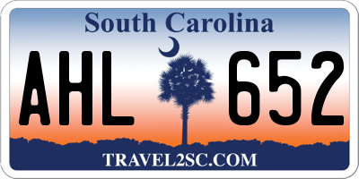 SC license plate AHL652