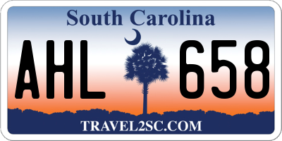 SC license plate AHL658