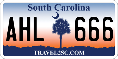 SC license plate AHL666