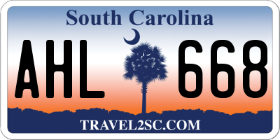 SC license plate AHL668