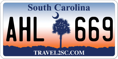 SC license plate AHL669