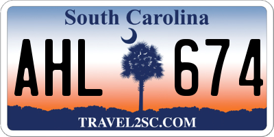 SC license plate AHL674
