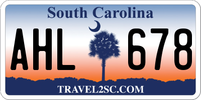 SC license plate AHL678