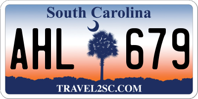 SC license plate AHL679
