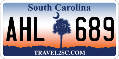 SC license plate AHL689