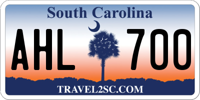 SC license plate AHL700