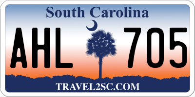 SC license plate AHL705
