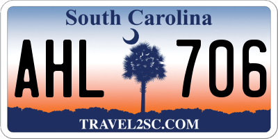 SC license plate AHL706