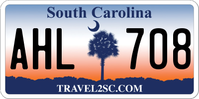 SC license plate AHL708