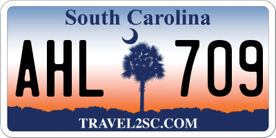 SC license plate AHL709