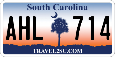 SC license plate AHL714