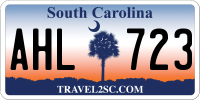 SC license plate AHL723