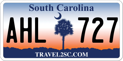SC license plate AHL727
