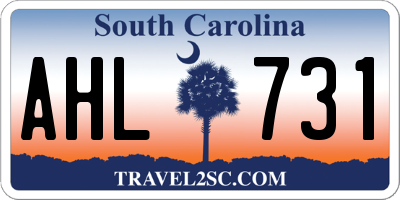 SC license plate AHL731