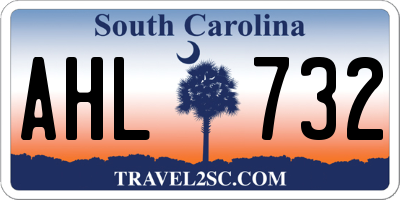 SC license plate AHL732