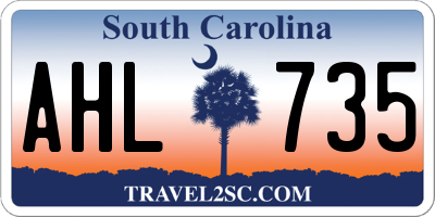 SC license plate AHL735