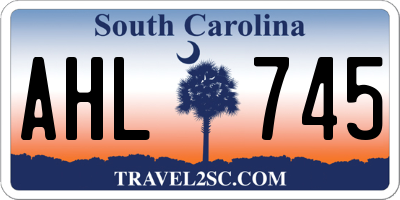 SC license plate AHL745
