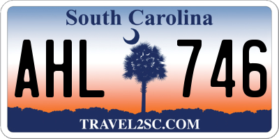 SC license plate AHL746