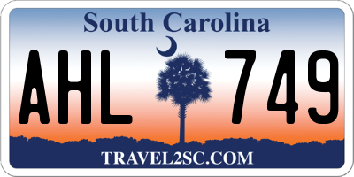 SC license plate AHL749