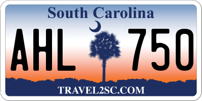 SC license plate AHL750