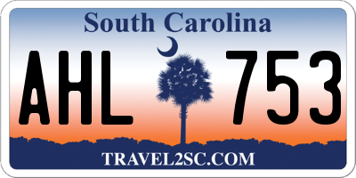 SC license plate AHL753