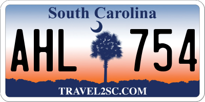 SC license plate AHL754